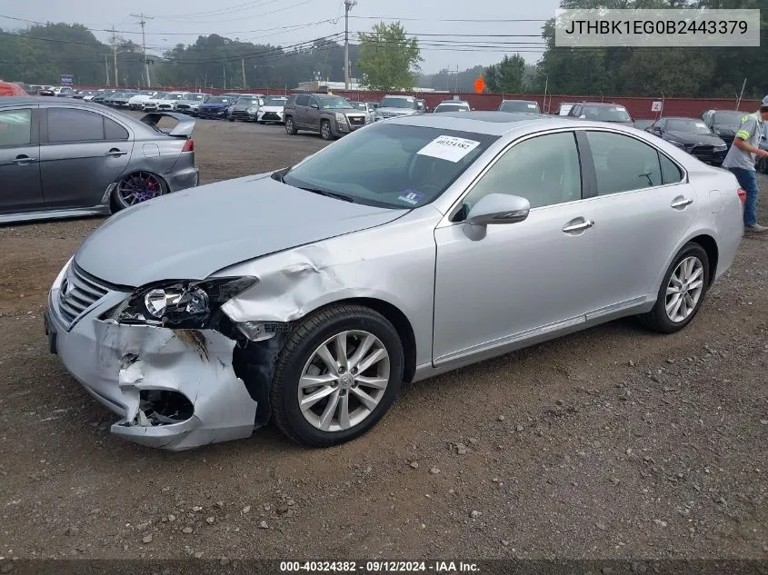 2011 Lexus Es 350 VIN: JTHBK1EG0B2443379 Lot: 40324382