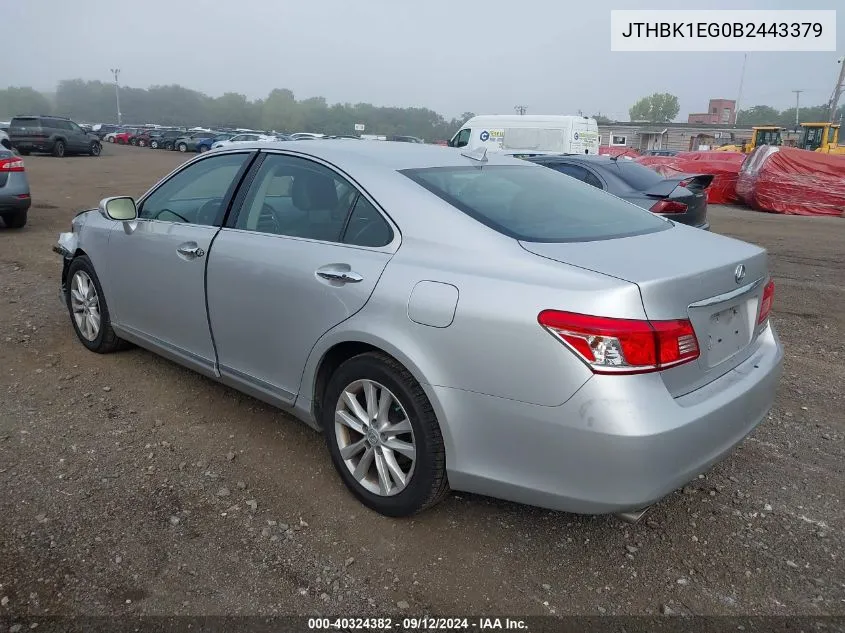 2011 Lexus Es 350 VIN: JTHBK1EG0B2443379 Lot: 40324382