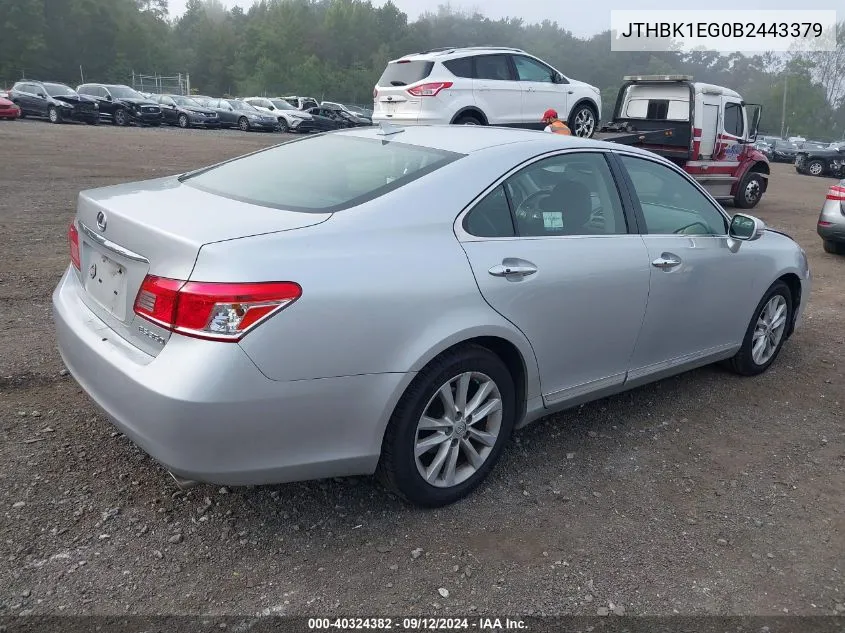 2011 Lexus Es 350 VIN: JTHBK1EG0B2443379 Lot: 40324382