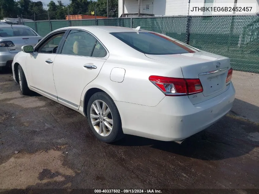 JTHBK1EG6B2452457 2011 Lexus Es 350