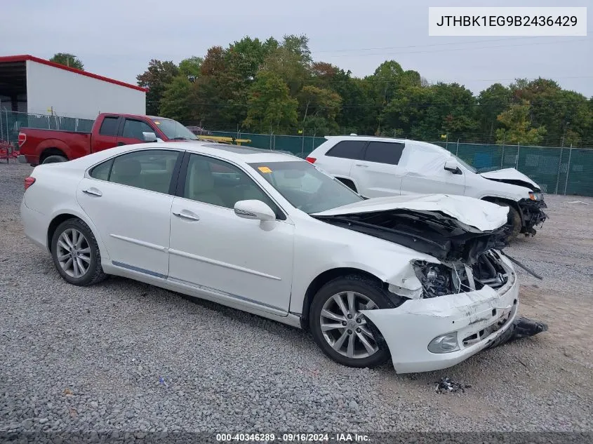 2011 Lexus Es 350 VIN: JTHBK1EG9B2436429 Lot: 40346289