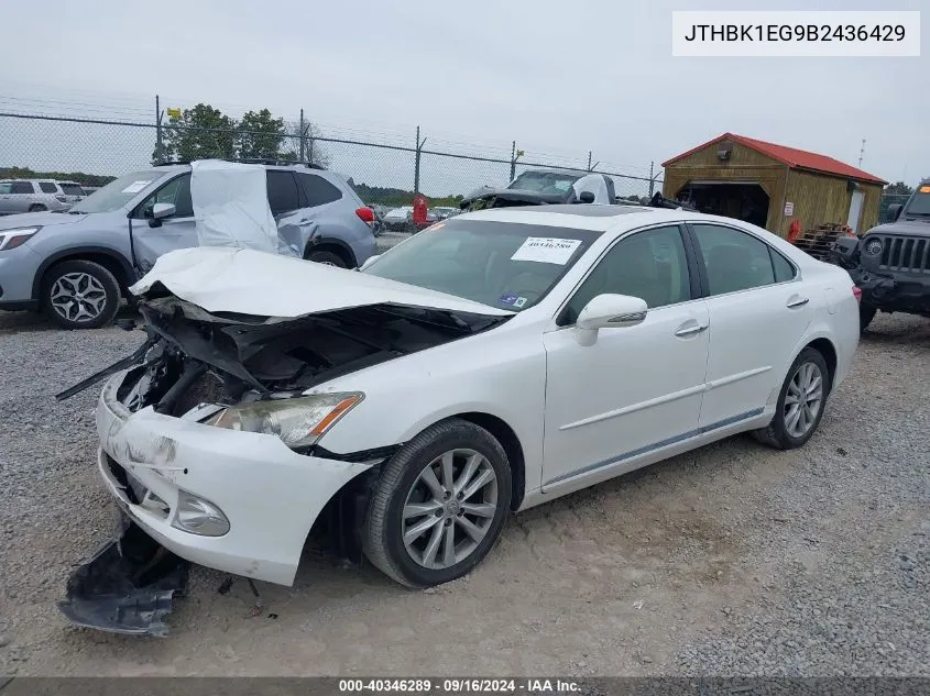 2011 Lexus Es 350 VIN: JTHBK1EG9B2436429 Lot: 40346289