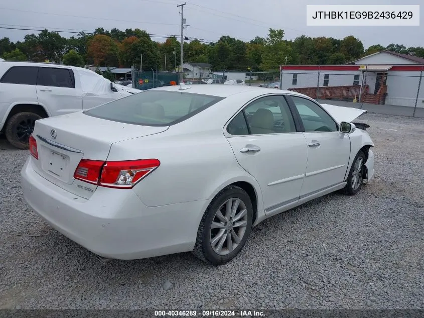 2011 Lexus Es 350 VIN: JTHBK1EG9B2436429 Lot: 40346289