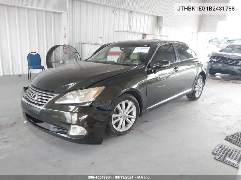 JTHBK1EG1B2431788 2011 Lexus Es 350