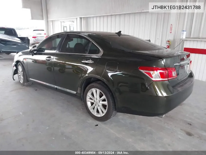 2011 Lexus Es 350 VIN: JTHBK1EG1B2431788 Lot: 40349954