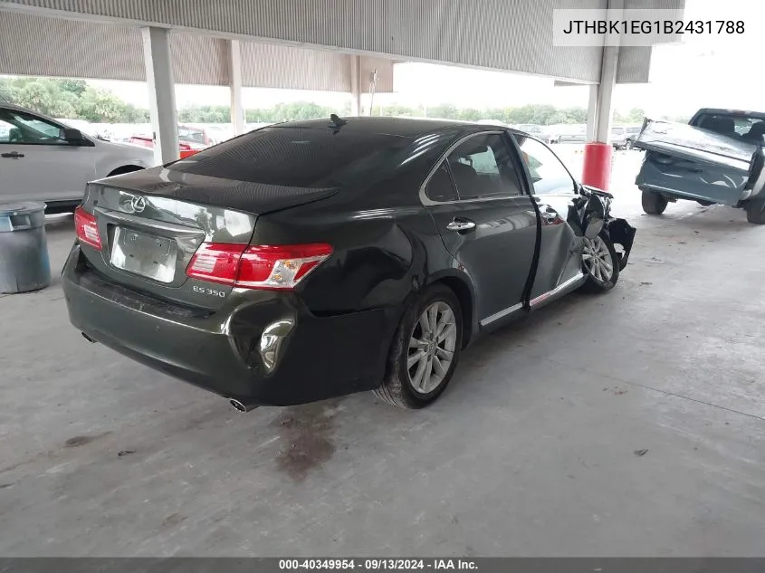 2011 Lexus Es 350 VIN: JTHBK1EG1B2431788 Lot: 40349954