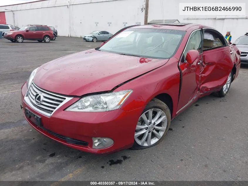 2011 Lexus Es 350 VIN: JTHBK1EG6B2466990 Lot: 40350357