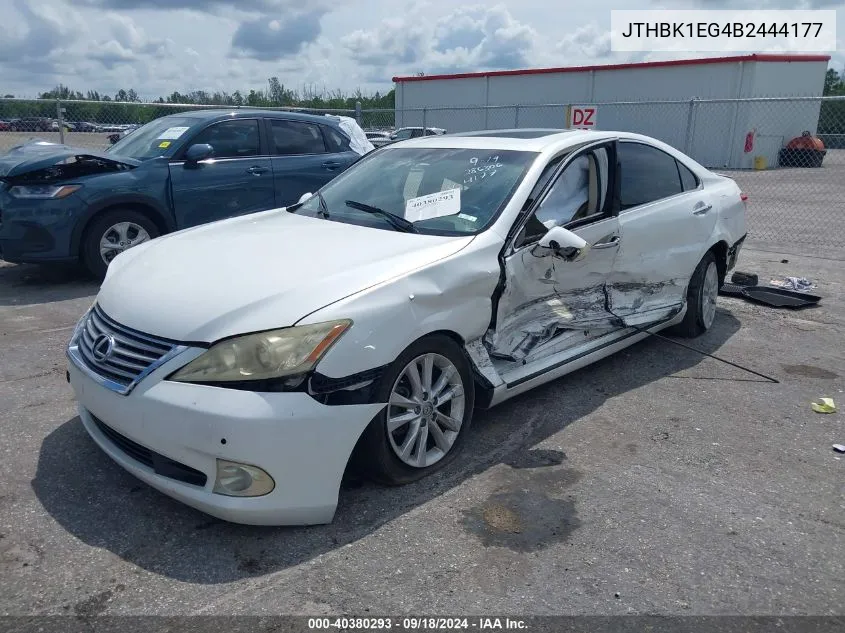 2011 Lexus Es 350 VIN: JTHBK1EG4B2444177 Lot: 40380293