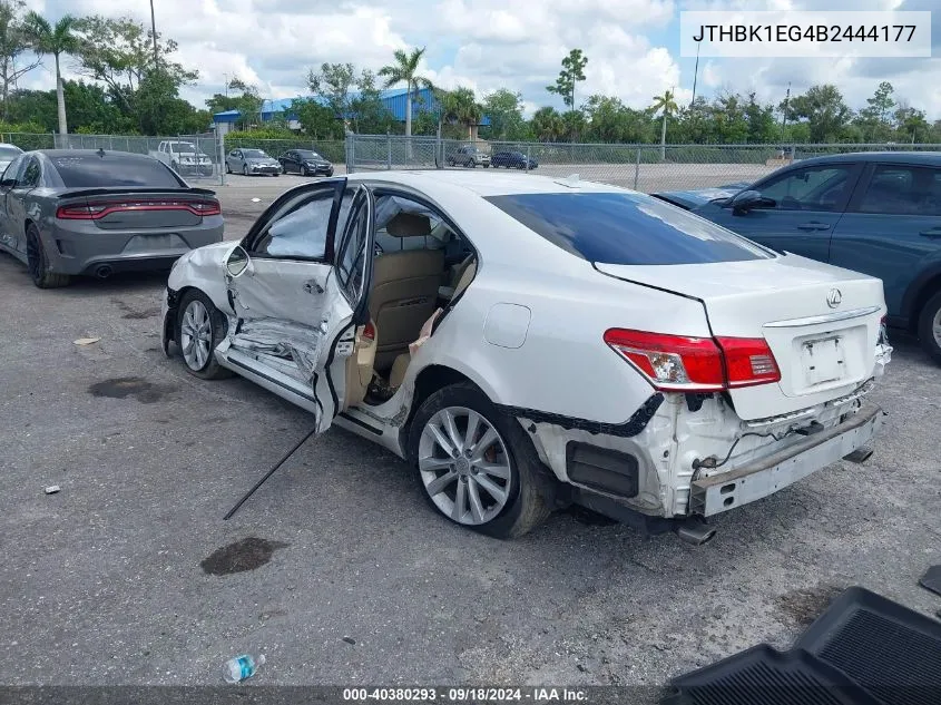 2011 Lexus Es 350 VIN: JTHBK1EG4B2444177 Lot: 40380293