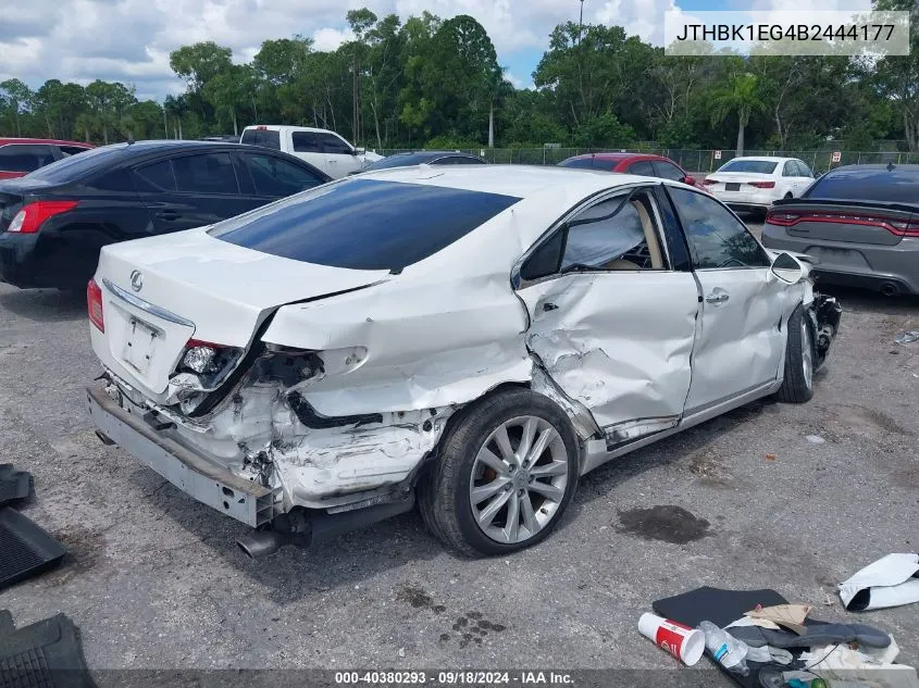 2011 Lexus Es 350 VIN: JTHBK1EG4B2444177 Lot: 40380293