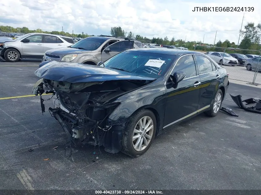 2011 Lexus Es 350 VIN: JTHBK1EG6B2424139 Lot: 40423738