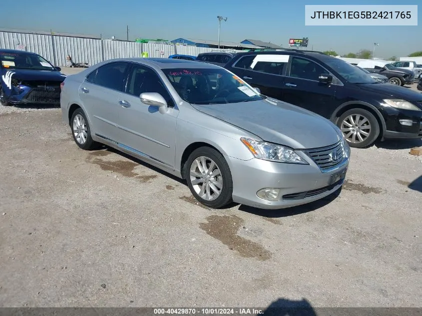 2011 Lexus Es 350 350 VIN: JTHBK1EG5B2421765 Lot: 40429870