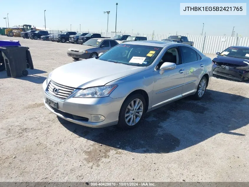 2011 Lexus Es 350 350 VIN: JTHBK1EG5B2421765 Lot: 40429870