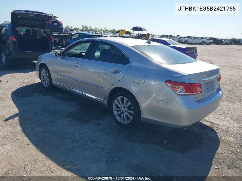 2011 Lexus Es 350 350 VIN: JTHBK1EG5B2421765 Lot: 40429870