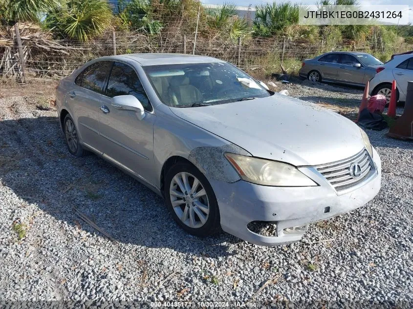 JTHBK1EG0B2431264 2011 Lexus Es 350