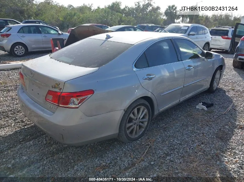 JTHBK1EG0B2431264 2011 Lexus Es 350