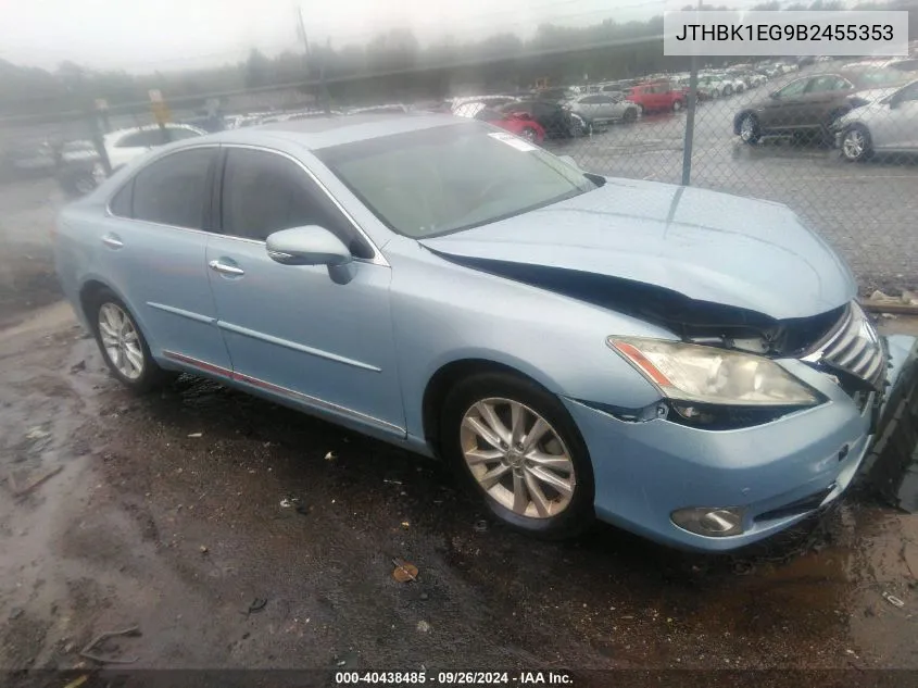 2011 Lexus Es 350 VIN: JTHBK1EG9B2455353 Lot: 40438485