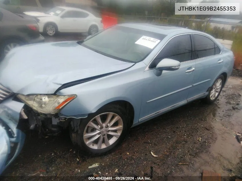 JTHBK1EG9B2455353 2011 Lexus Es 350