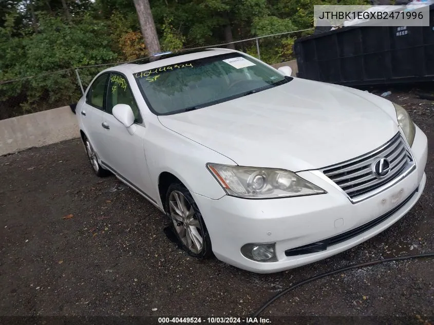 2011 Lexus Es 350 VIN: JTHBK1EGXB2471996 Lot: 40449524