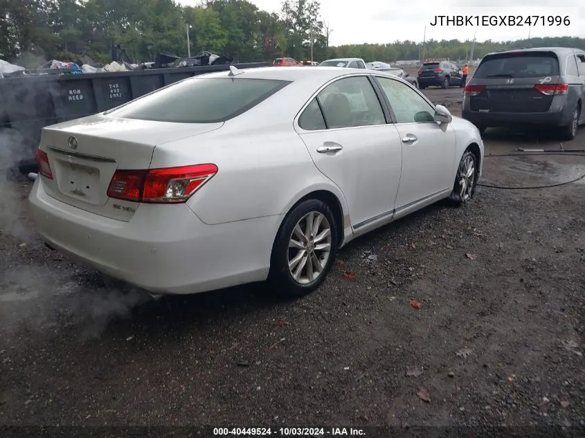 2011 Lexus Es 350 VIN: JTHBK1EGXB2471996 Lot: 40449524