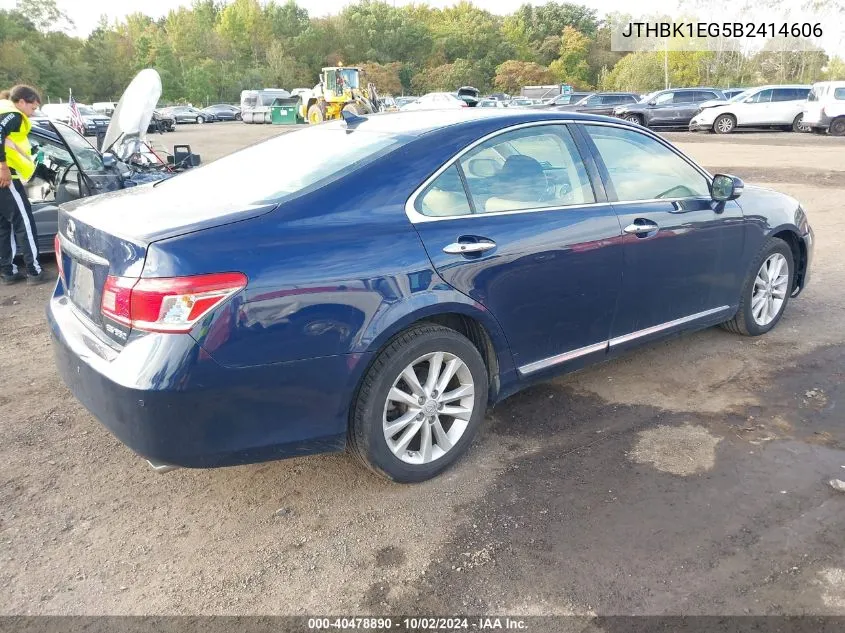 2011 Lexus Es 350 VIN: JTHBK1EG5B2414606 Lot: 40478890