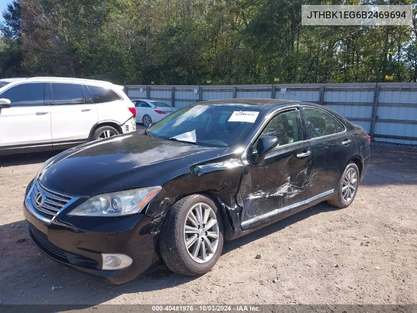 2011 Lexus Es 350 VIN: JTHBK1EG6B2469694 Lot: 40481976