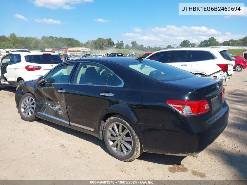 2011 Lexus Es 350 VIN: JTHBK1EG6B2469694 Lot: 40481976