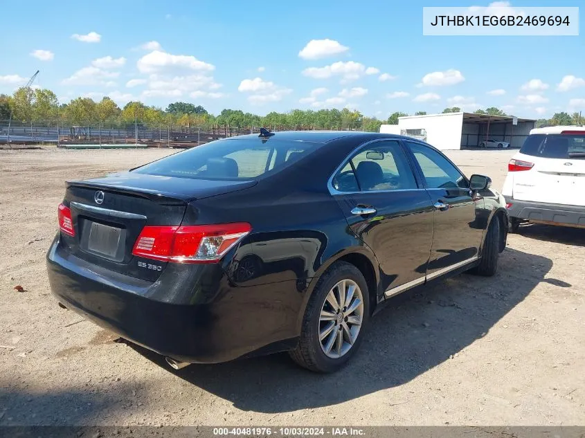 2011 Lexus Es 350 VIN: JTHBK1EG6B2469694 Lot: 40481976