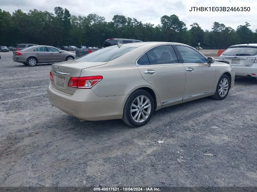 2011 Lexus Es 350 VIN: JTHBK1EG3B2466350 Lot: 40517521