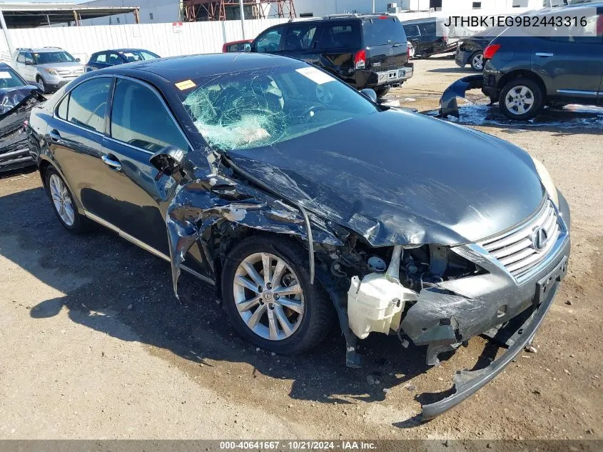 JTHBK1EG9B2443316 2011 Lexus Es 350