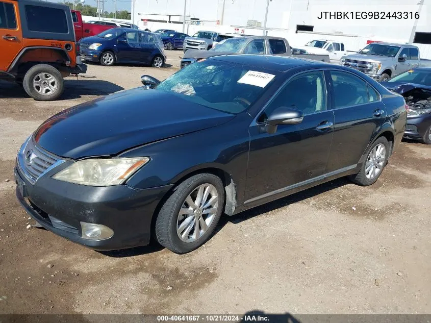 JTHBK1EG9B2443316 2011 Lexus Es 350