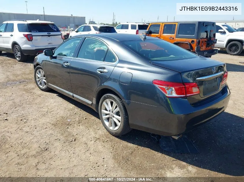 JTHBK1EG9B2443316 2011 Lexus Es 350