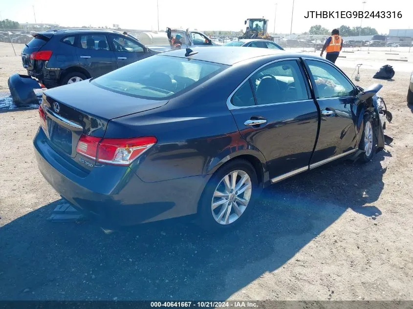 JTHBK1EG9B2443316 2011 Lexus Es 350