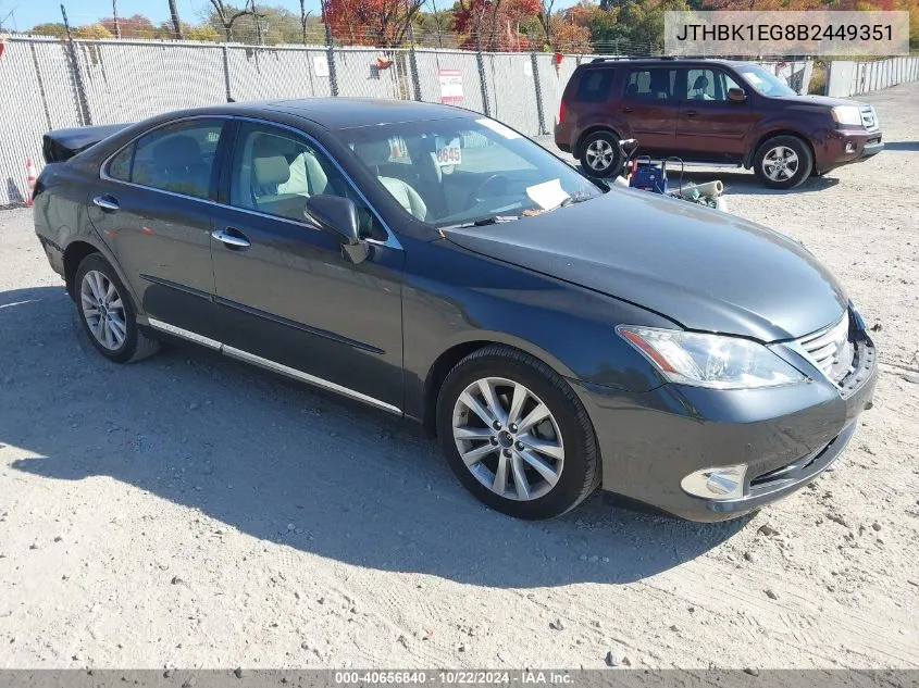 2011 Lexus Es 350 VIN: JTHBK1EG8B2449351 Lot: 40656840