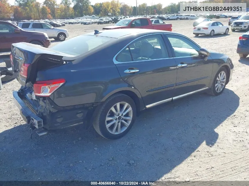 2011 Lexus Es 350 VIN: JTHBK1EG8B2449351 Lot: 40656840