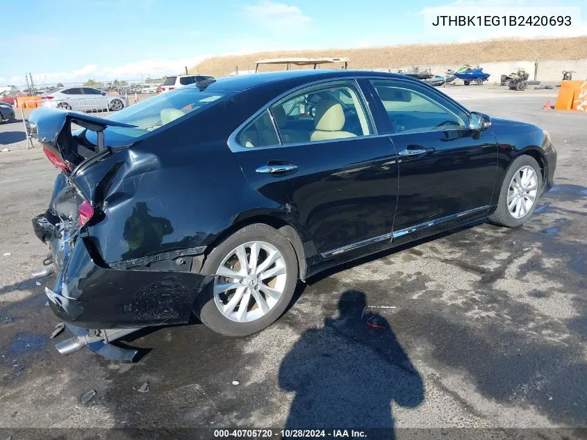 2011 Lexus Es 350 VIN: JTHBK1EG1B2420693 Lot: 40705720