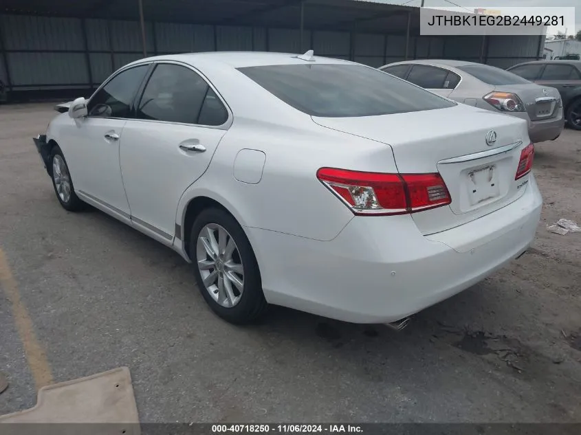 2011 Lexus Es 350 VIN: JTHBK1EG2B2449281 Lot: 40718250