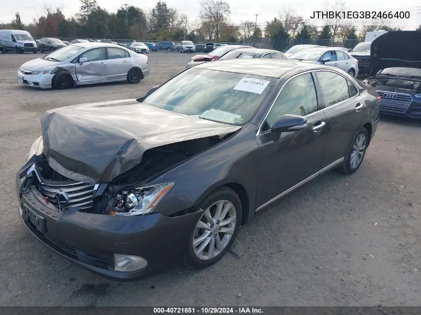 2011 Lexus Es 350 VIN: JTHBK1EG3B2466400 Lot: 40721851