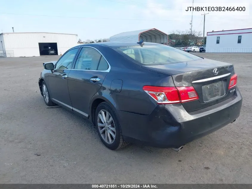 2011 Lexus Es 350 VIN: JTHBK1EG3B2466400 Lot: 40721851