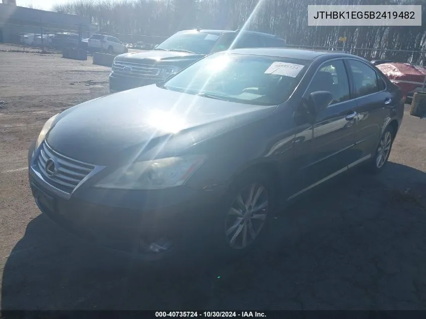 2011 Lexus Es 350 VIN: JTHBK1EG5B2419482 Lot: 40735724