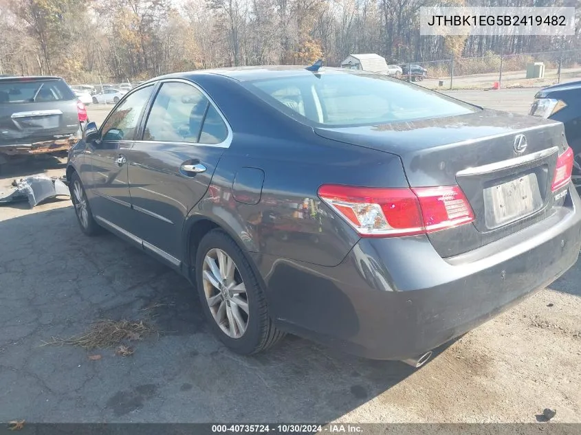 2011 Lexus Es 350 VIN: JTHBK1EG5B2419482 Lot: 40735724