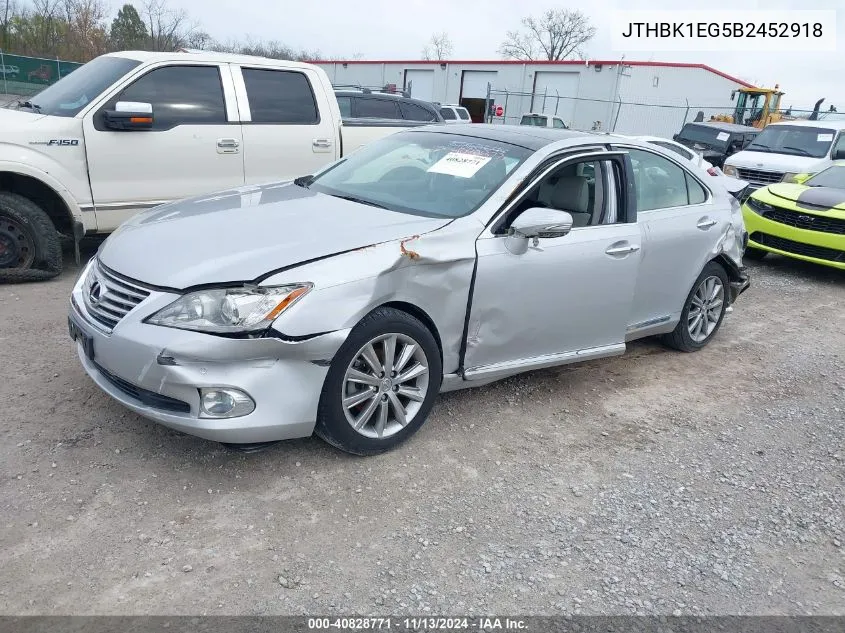 2011 Lexus Es 350 VIN: JTHBK1EG5B2452918 Lot: 40828771