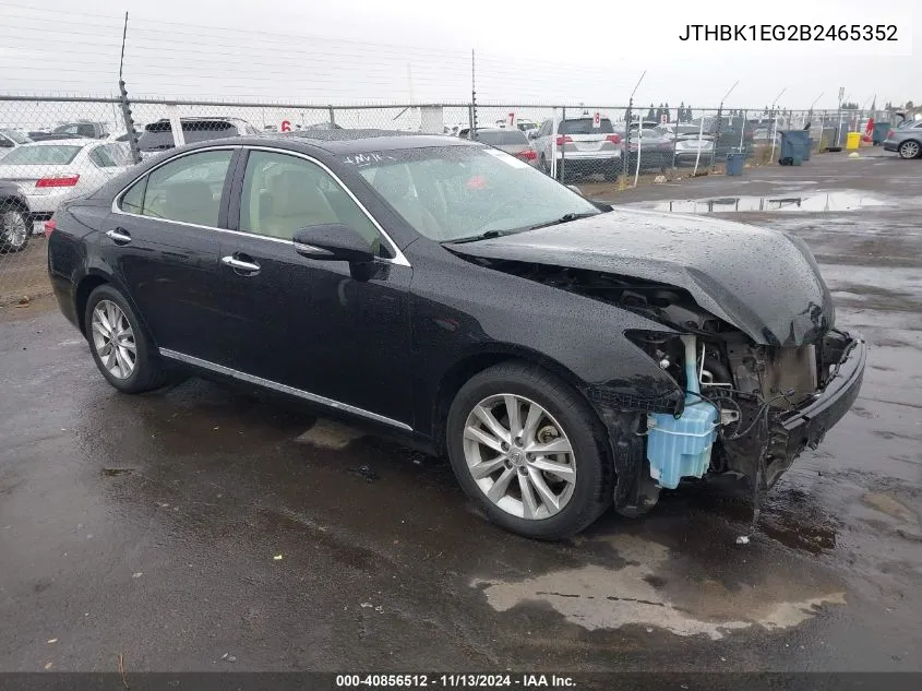 2011 Lexus Es 350 VIN: JTHBK1EG2B2465352 Lot: 40856512