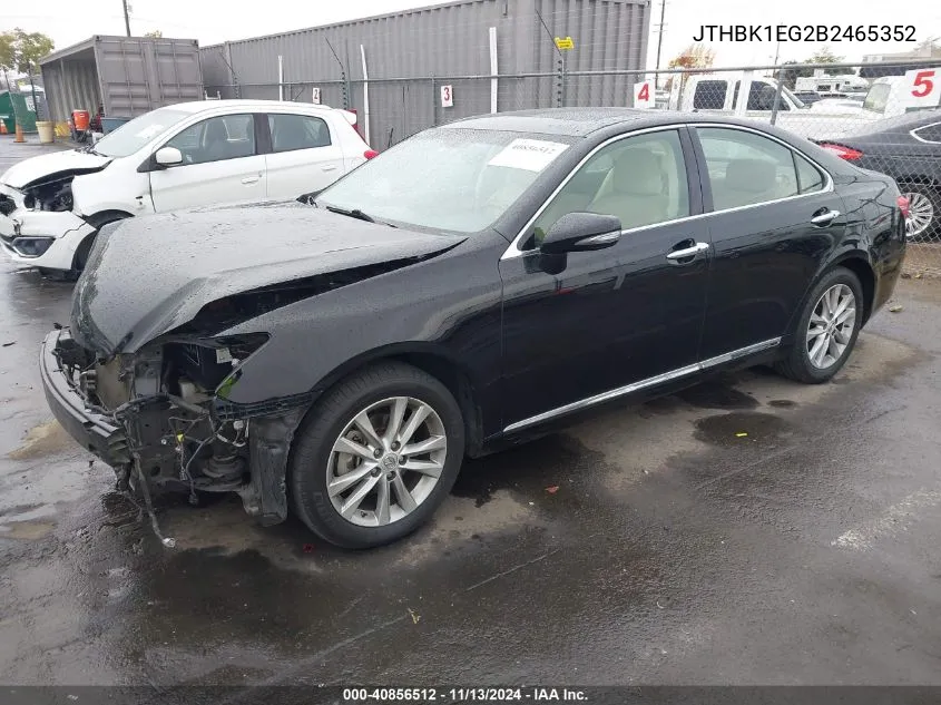 2011 Lexus Es 350 VIN: JTHBK1EG2B2465352 Lot: 40856512