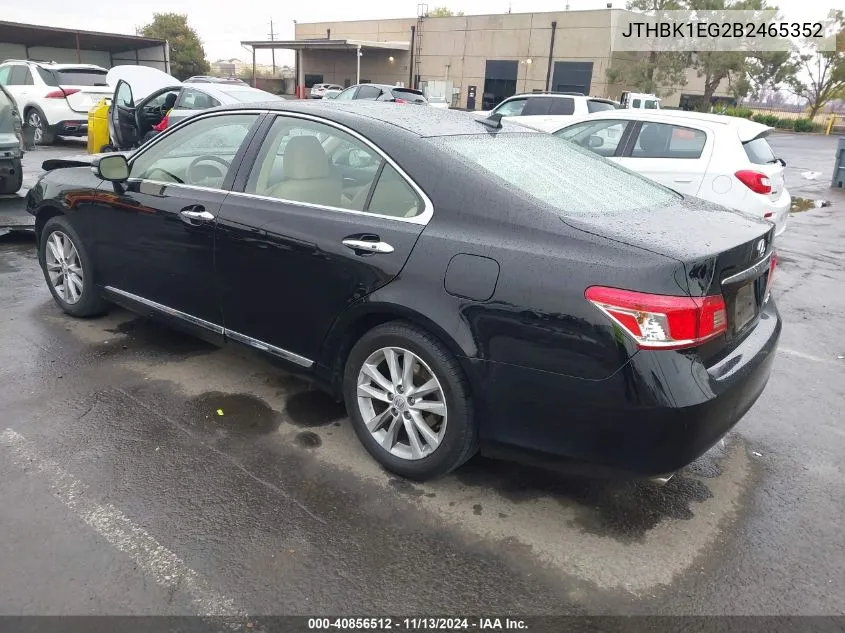 2011 Lexus Es 350 VIN: JTHBK1EG2B2465352 Lot: 40856512