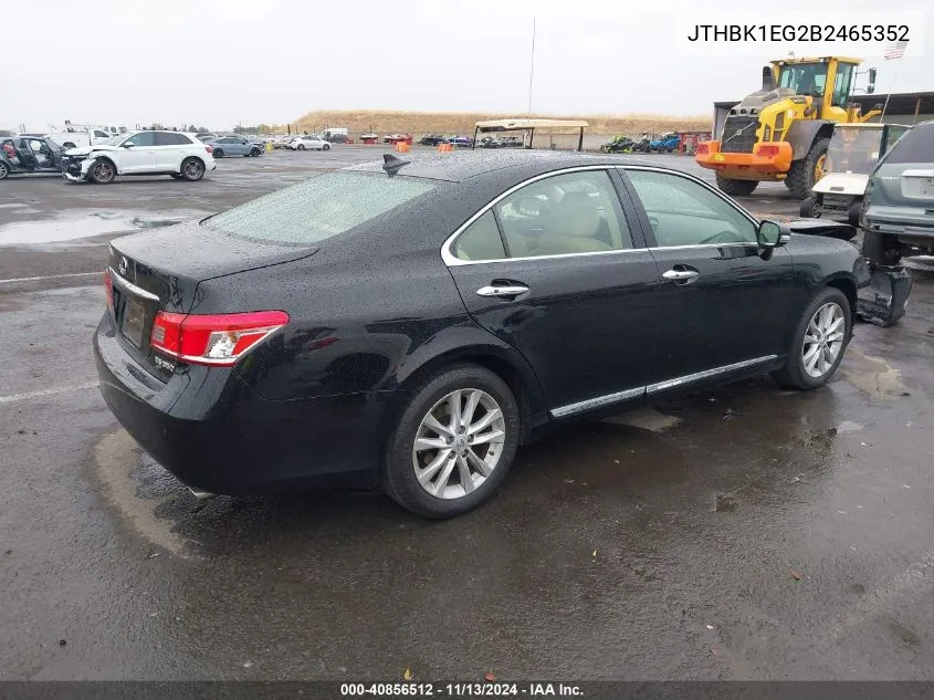 2011 Lexus Es 350 VIN: JTHBK1EG2B2465352 Lot: 40856512