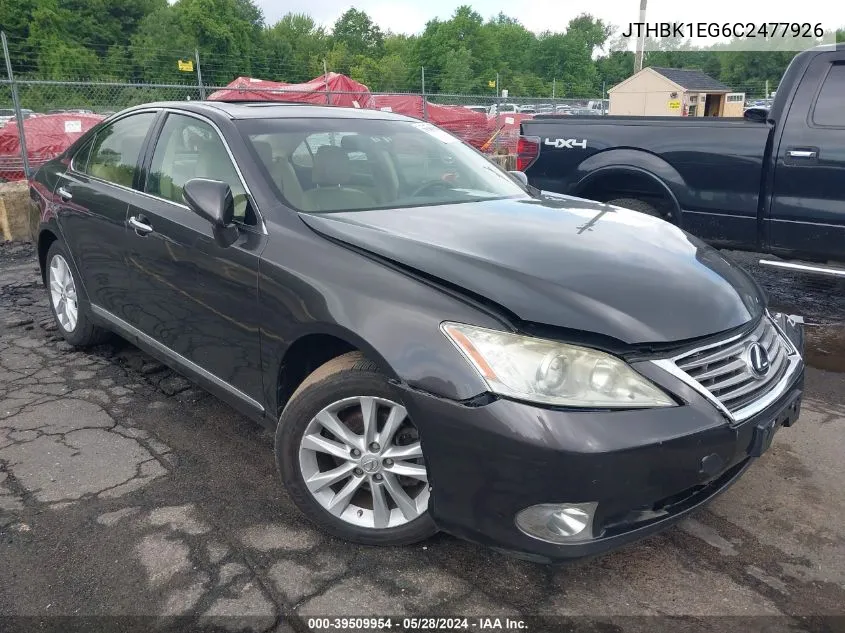 2012 Lexus Es 350 VIN: JTHBK1EG6C2477926 Lot: 39509954