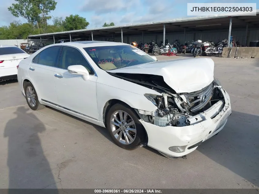 2012 Lexus Es 350 VIN: JTHBK1EG8C2504303 Lot: 39690361