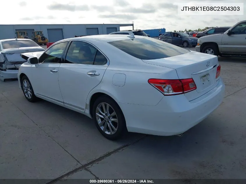 2012 Lexus Es 350 VIN: JTHBK1EG8C2504303 Lot: 39690361