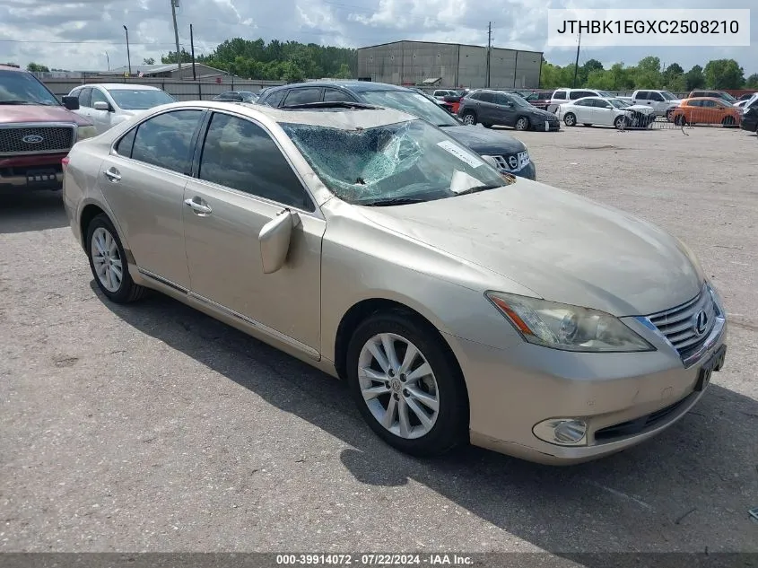 2012 Lexus Es 350 VIN: JTHBK1EGXC2508210 Lot: 39914072